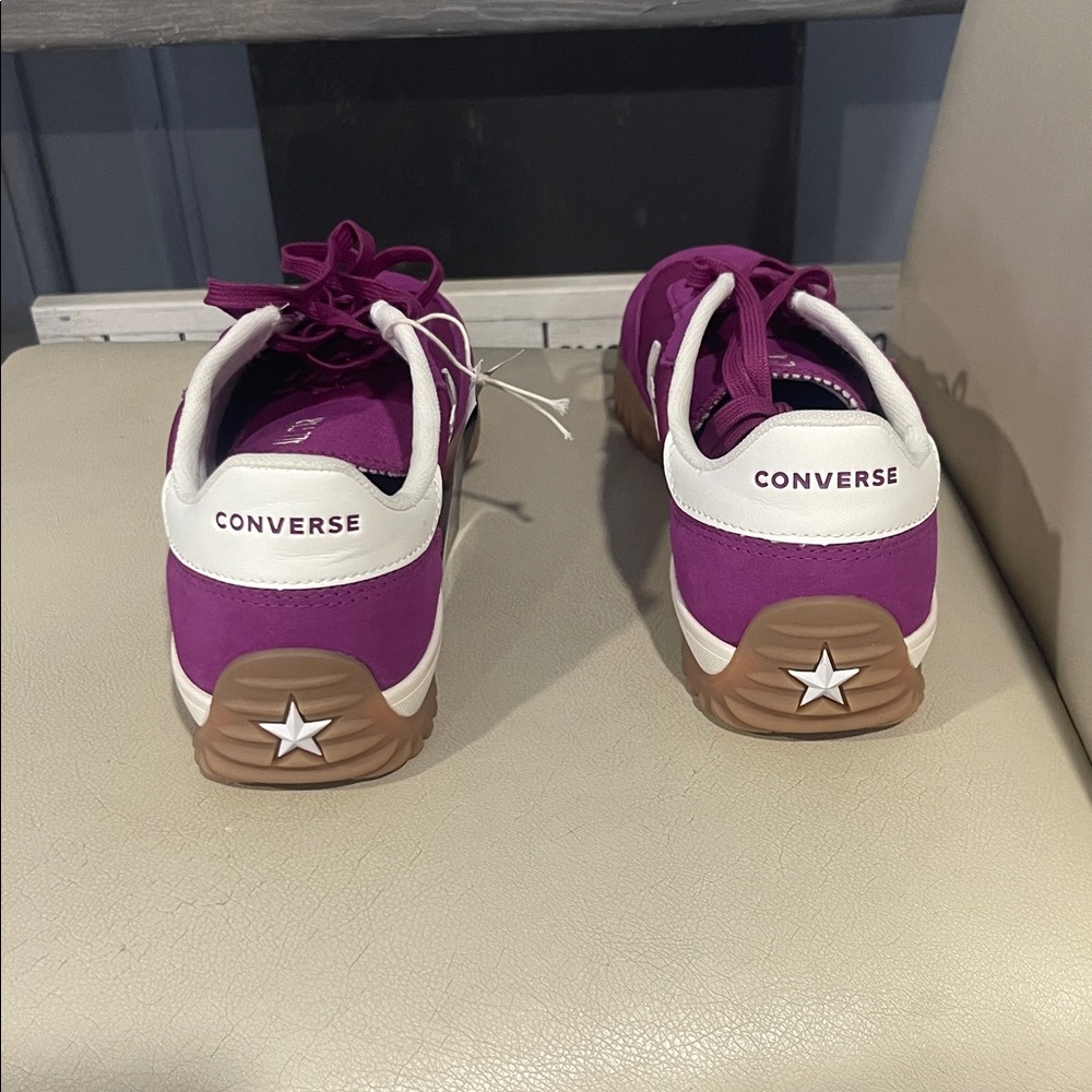 Converse All Star Run Star Purple White Trainers Sneakers Women’s 11 NWT Suede - Picture 4 of 6